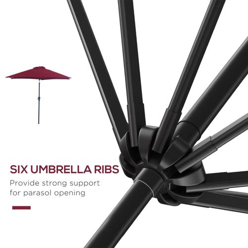 Discover the Outsunny 2.7M Patio Tilt Umbrella with Aluminium Frame and Crank for Outdoor Sun Protection, featuring robust support.