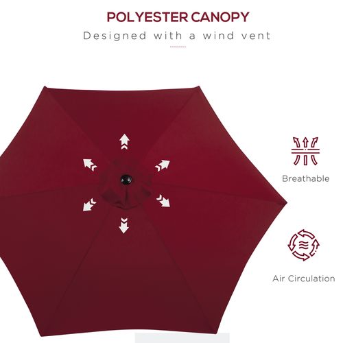 Stylish Outsunny 2.7M Patio Tilt Umbrella with Aluminium Frame and Crank offers perfect outdoor sun protection.