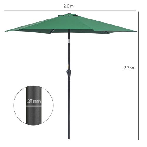Stylish Outsunny 2.7M Patio Tilt Umbrella with Aluminium Frame and Crank offers outdoor sun protection for your patio.