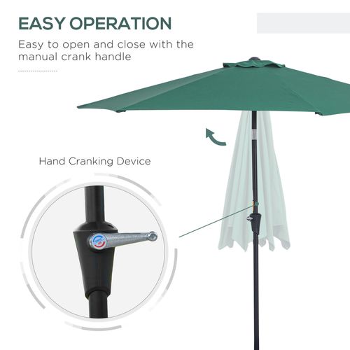 Stylish Outsunny 2.7M Patio Tilt Umbrella with Aluminium Frame and Crank for Outdoor Sun Protection, perfect for gardens.