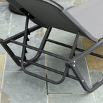 Sun Lounger Relaxer Recliner 5-Position Adjustable Backrest Lightweight Frame by Outsunny