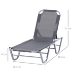 Sun Lounger Relaxer Recliner 5-Position Adjustable Backrest Lightweight Frame by Outsunny