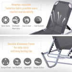 Sun Lounger Relaxer Recliner 5-Position Adjustable Backrest Lightweight Frame by Outsunny