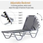 Sun Lounger Relaxer Recliner 5-Position Adjustable Backrest Lightweight Frame by Outsunny