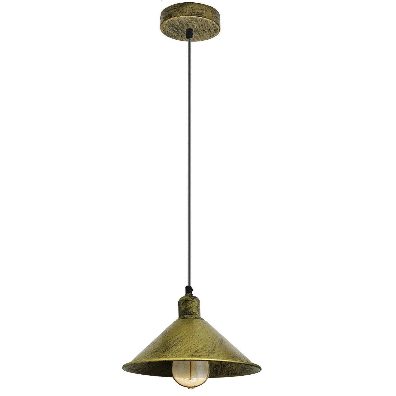 Industrial Pendant Light 95cm Brushed Brass Decor by Ledsone
