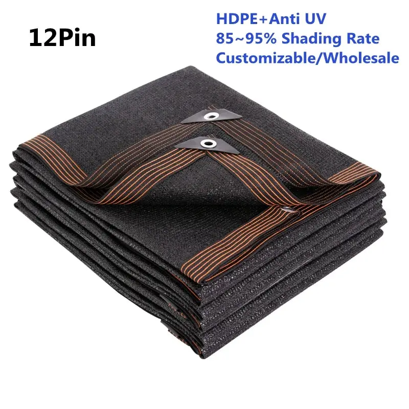 NONE High-Quality Black HDPE Sun Shade Net for Gardens & Greenhouses - Cover