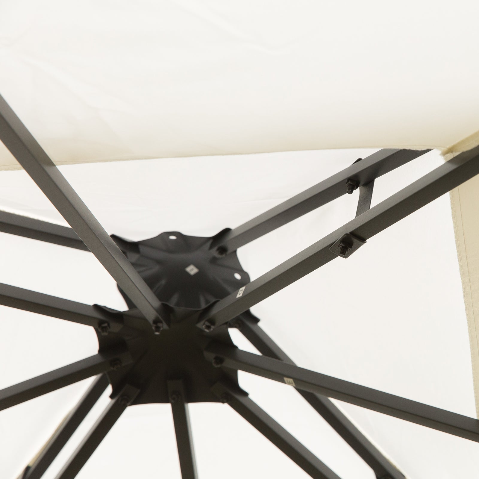 3m x 3m Vented Roof Metal Frame Garden Gazebo Cream - Home Symphony