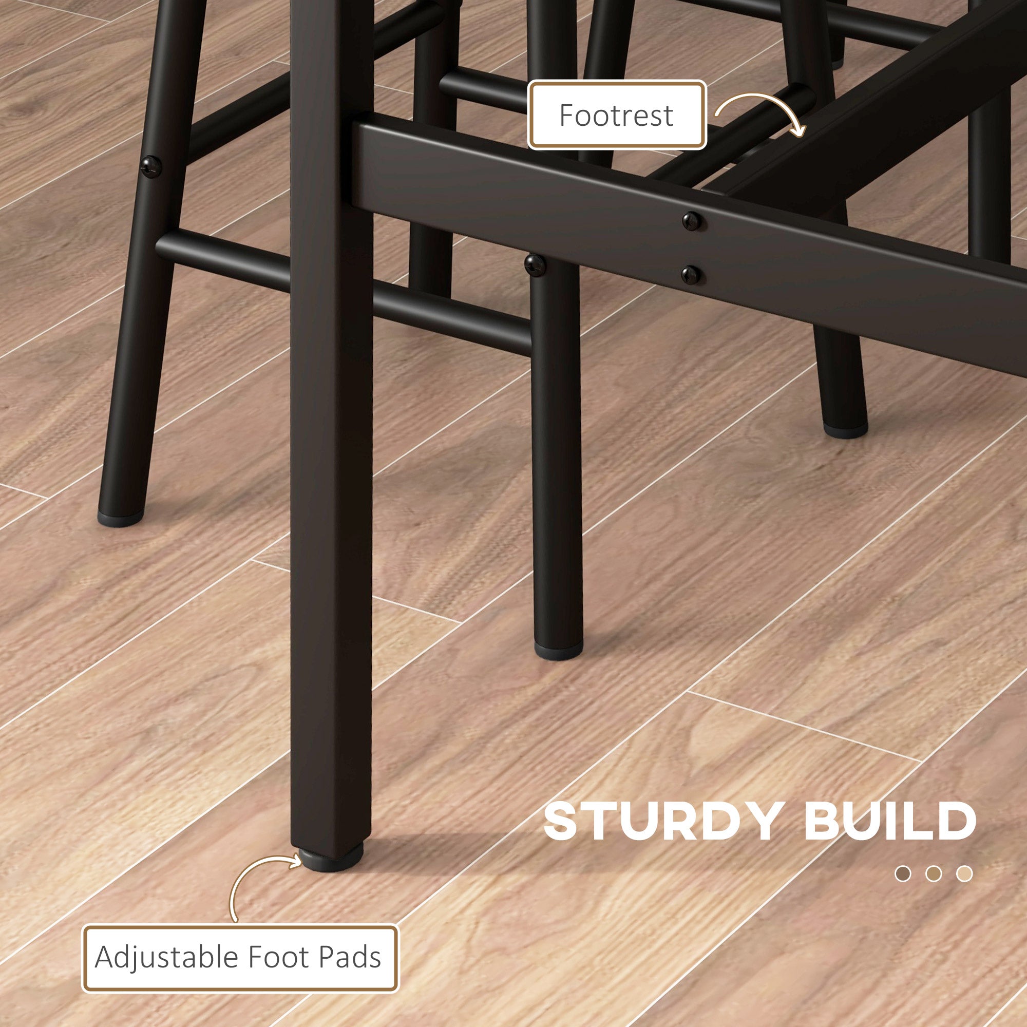 HOMCOM 5 Piece Bar Set, Industrial Kitchen and Chair Set Rustic Brown - Home Symphony