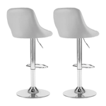 Neo Neo Set of Two Grey Leather Bar Stools - Bar Stool