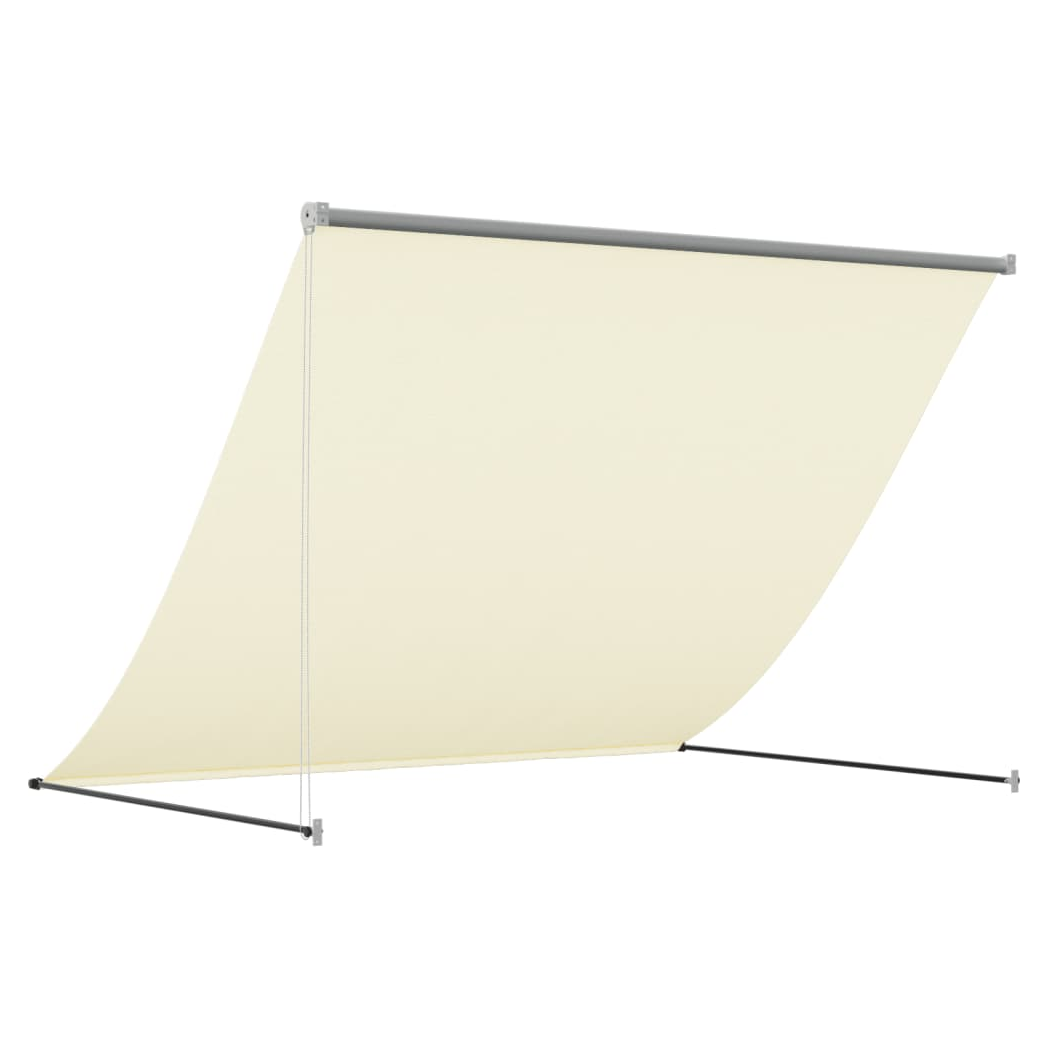 vidaXL Retractable Awning 250x150 cm Cream Fabric and Steel Frame for Outdoor Patio - vidaXL - Home Symphony