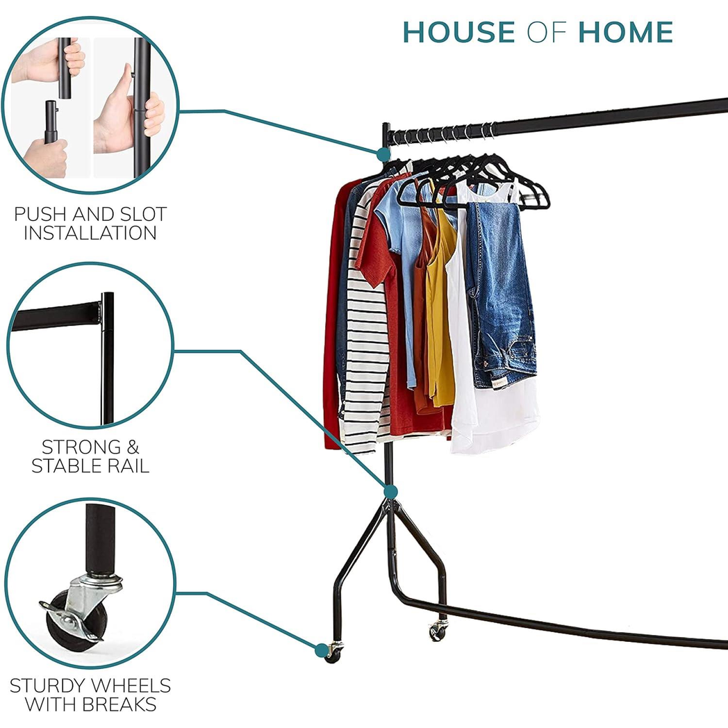 Extra Heavy Duty Clothes Rail 4ft By 5ft Pop Clip Home Use - Direct Online Houseware - Home Symphony