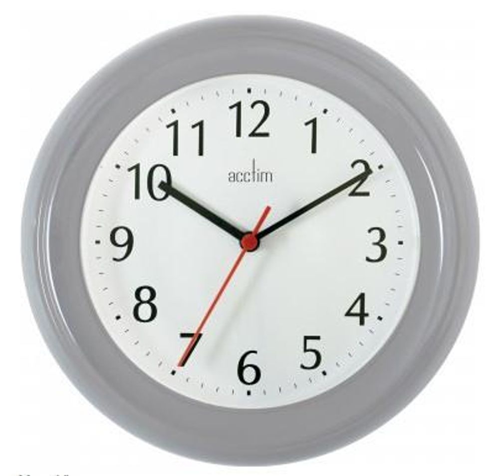 Wycombe Grey Kitchen Wall Clock 21417 - Clock from Acctim