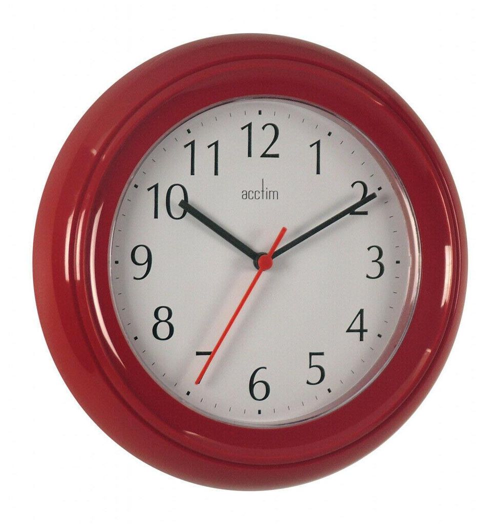 Wycombe Red Kitchen Wall Clock 21414 - Clock from Acctim
