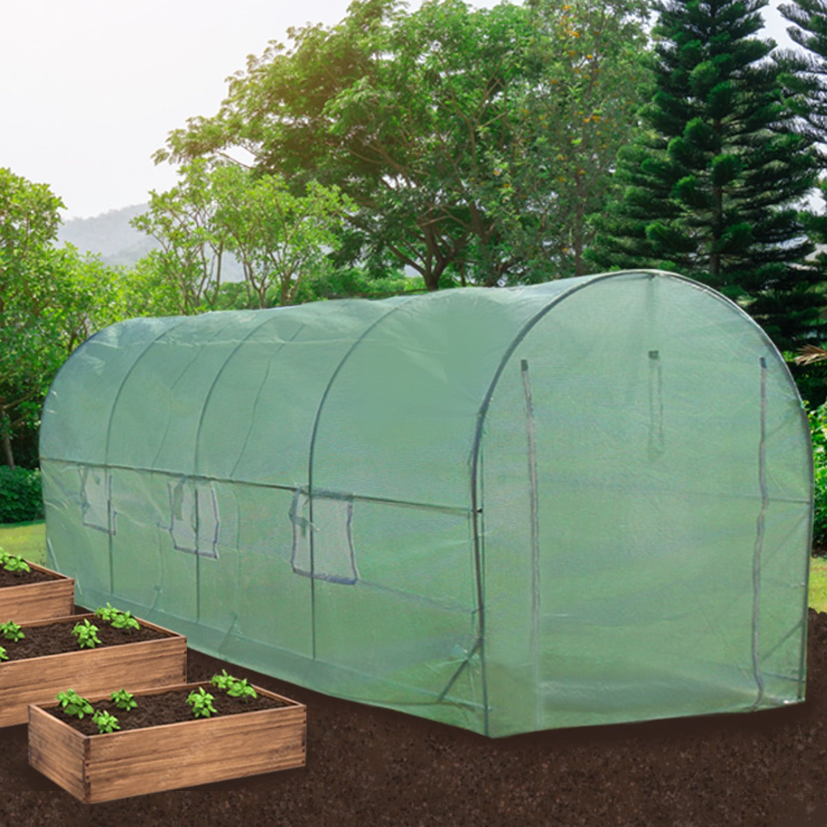 Premium Polytunnel 6m x 3m Racking Garden