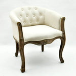MSL NATURAL FR LINEN FABRIC LOUIS CHAIR - Fabric Dining Chairs