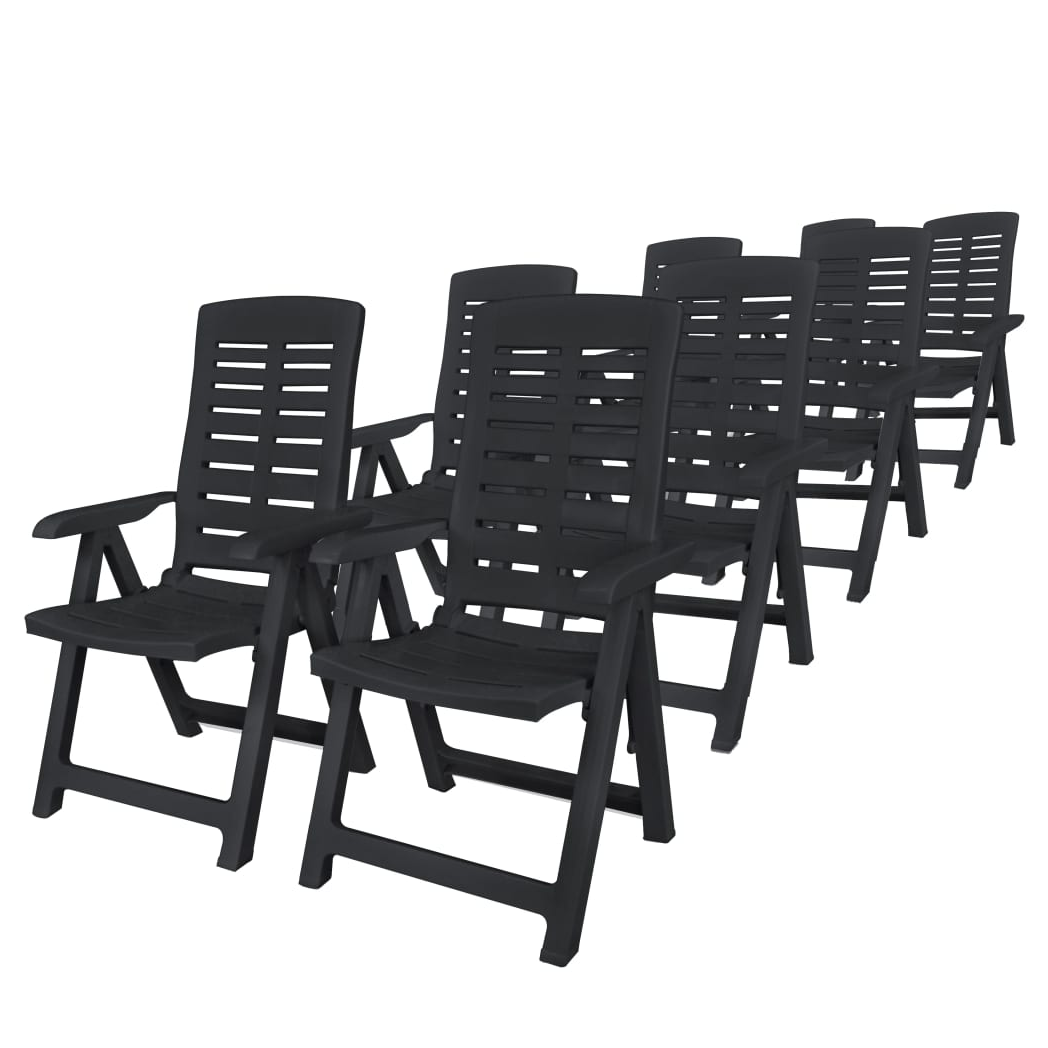 VidaXL Outdoor Dining Set 9 Lightweight Plastic Anthracite - vidaXL - Home Symphony