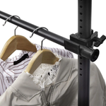 Double Black Telescopic Wardrobe Organiser Hanging Rail Clothes Rack Adjustable Storage Shelving by Direct Online Houseware