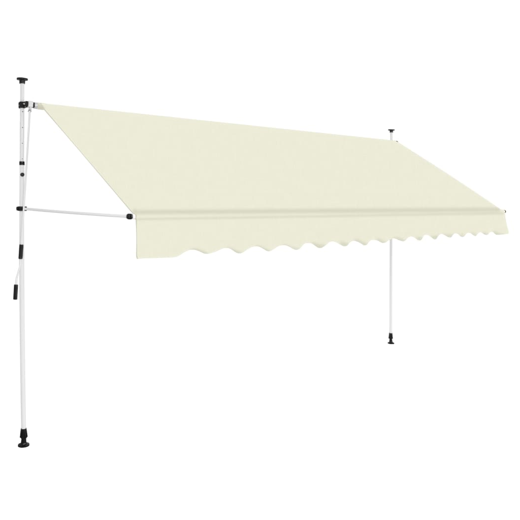 Premium Manual Retractable Awning 350cm Cream Water Repellent UV Resistant PU Coated Polyester For Window Terrace Garden - vidaXL - Home Symphony