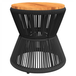 VidaXL Coffee Table Wire Base Black Ø45x44 cm Solid Acacia Wood Living Room Decor - vidaXL - Home Symphony