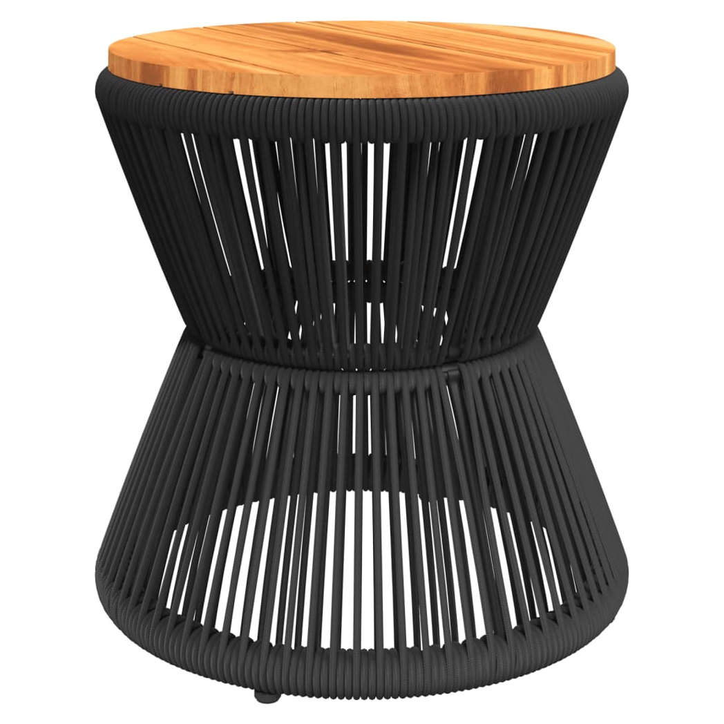 VidaXL Coffee Table Wire Base Black Ø45x44 cm Solid Acacia Wood Living Room Decor - vidaXL - Home Symphony