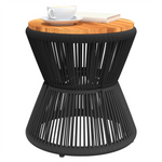 VidaXL Coffee Table Wire Base Black Ø45x44 cm Solid Acacia Wood Living Room Decor - vidaXL - Home Symphony