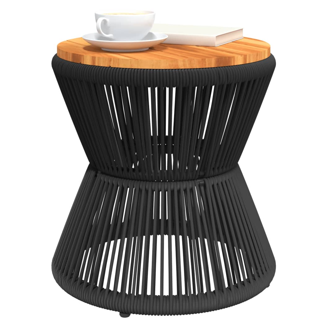 VidaXL Coffee Table Wire Base Black Ø45x44 cm Solid Acacia Wood Living Room Decor - vidaXL - Home Symphony