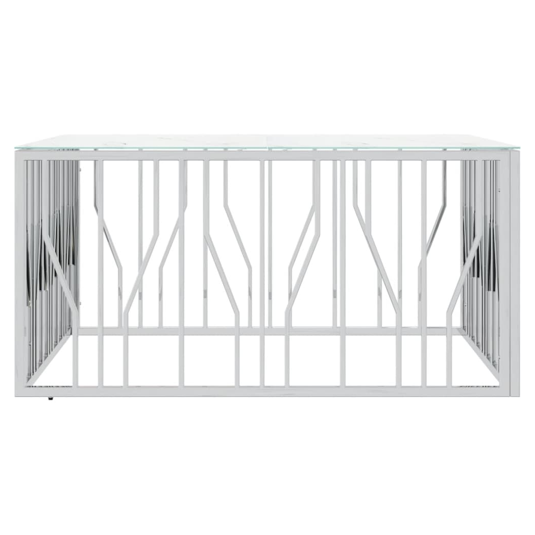 VidaXL Coffee Table 100x100x50 cm Stainless Steel And Glass Tempered Top Modern Centerpiece For Living Rooms by vidaXL