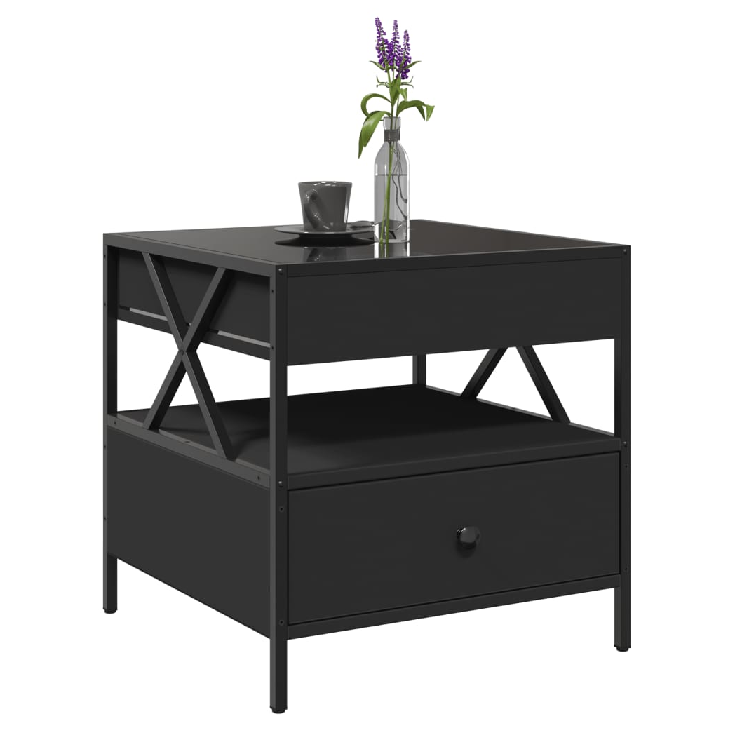 VidaXL Infinity LED Coffee Table 50x50x51 cm Black For Modern Living Room Decor - vidaXL - Home Symphony