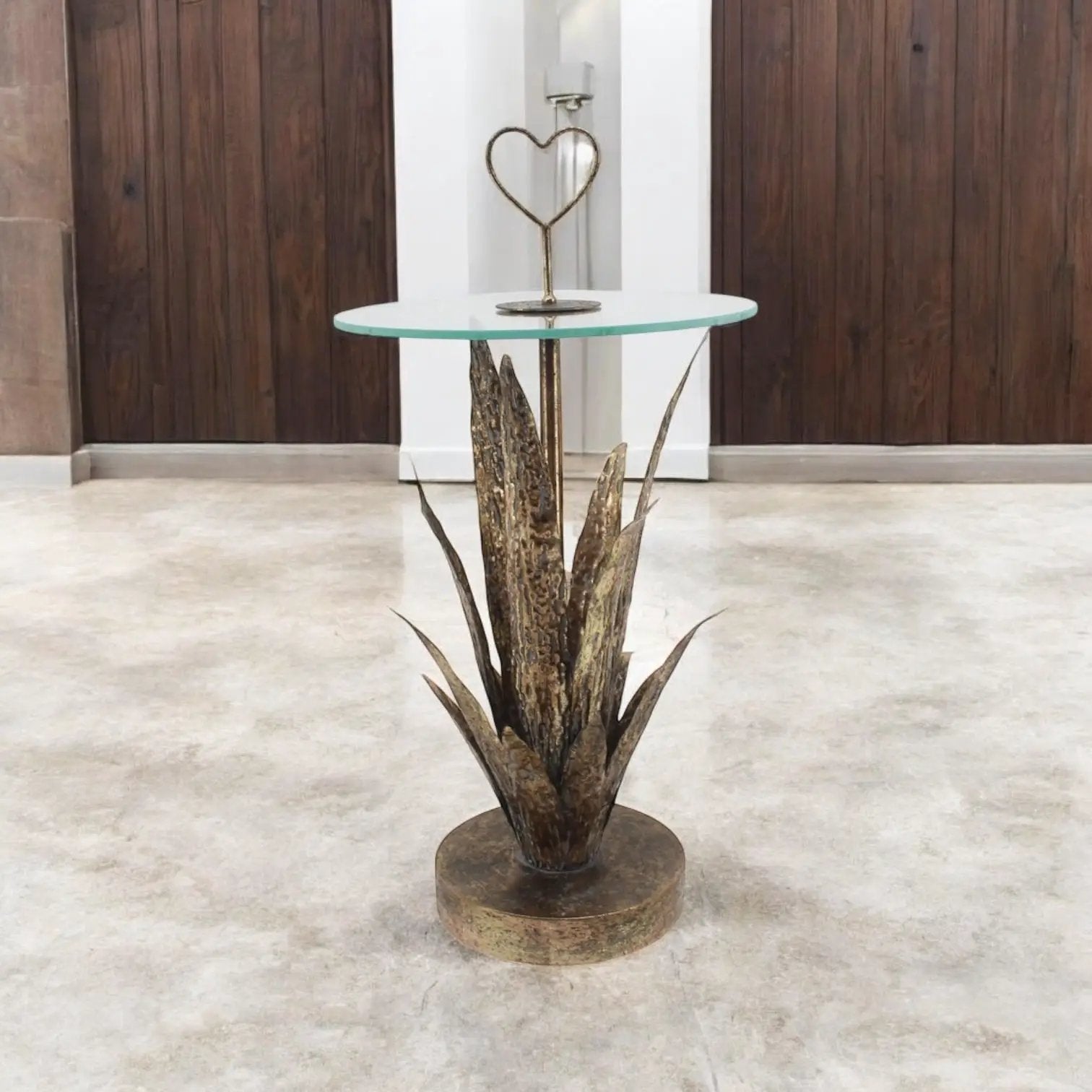 MSL 79CM METAL TABLE leaf design - Lamp