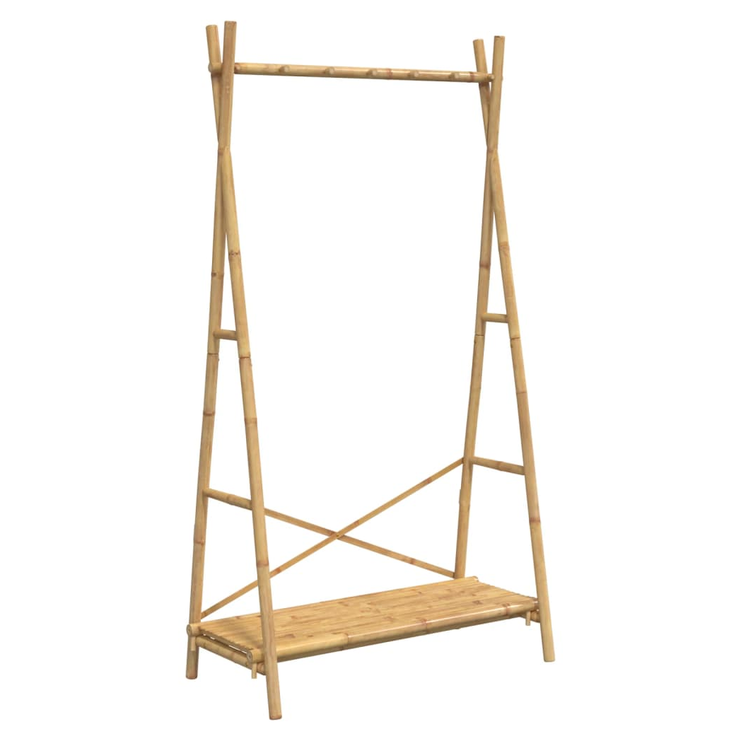 VidaXL Clothes Rack With Shelf 102x50x190 Cm Bamboo Durable Storage For Closet Organization - vidaXL - Home Symphony