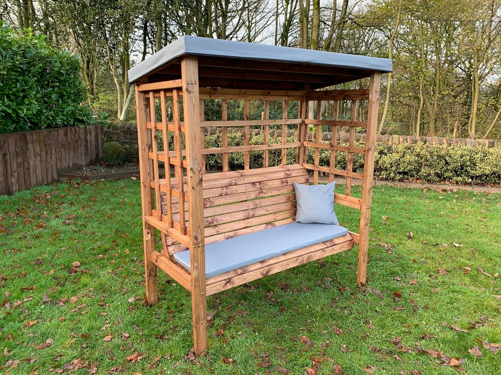Bramham Three Seat Garden Arbour Green - Garden Chairs from Charles Taylor Trading