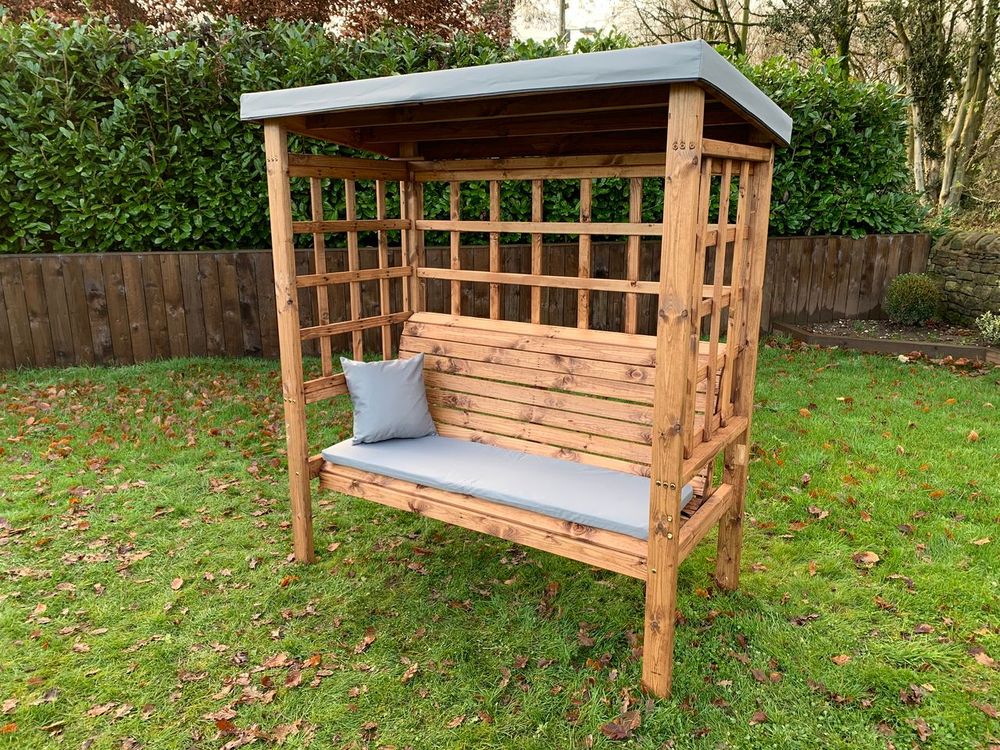 Bramham Three Seat Garden Arbour Green - Garden Chairs from Charles Taylor Trading