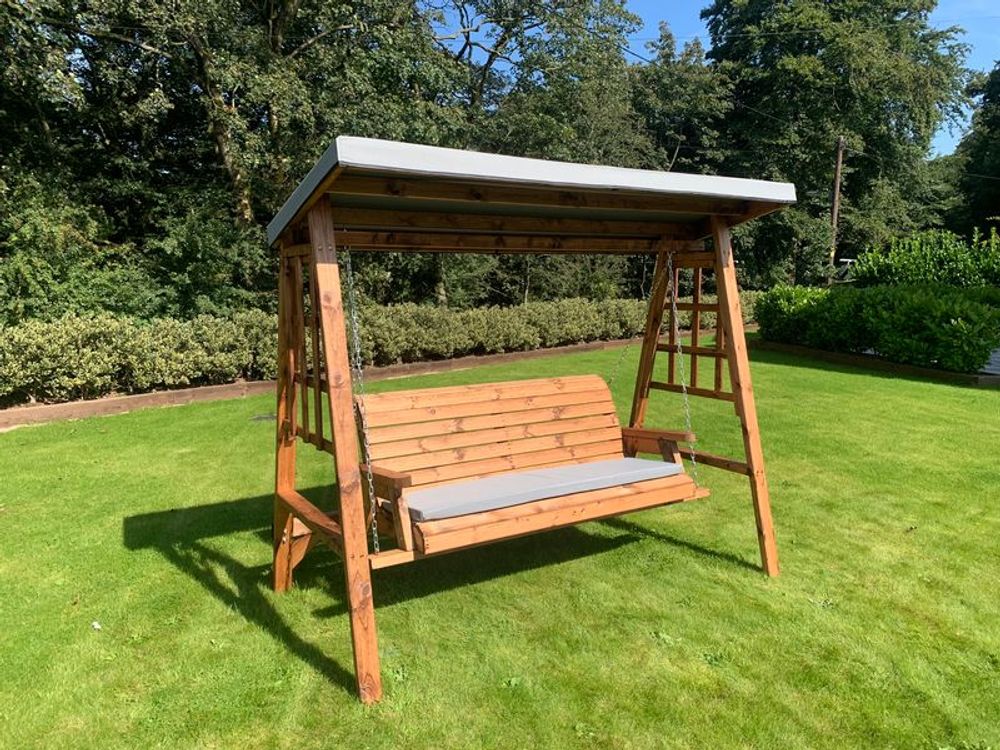 Dorset Three Seat Garden Swing Green - Garden Chairs from Charles Taylor Trading