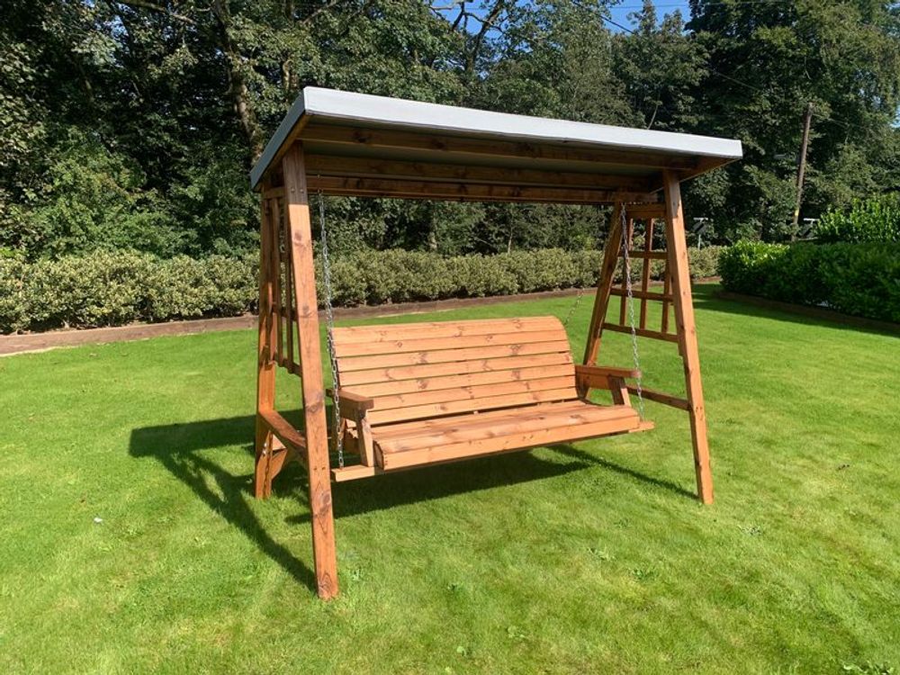 Dorset Three Seat Garden Swing Green - Garden Chairs from Charles Taylor Trading