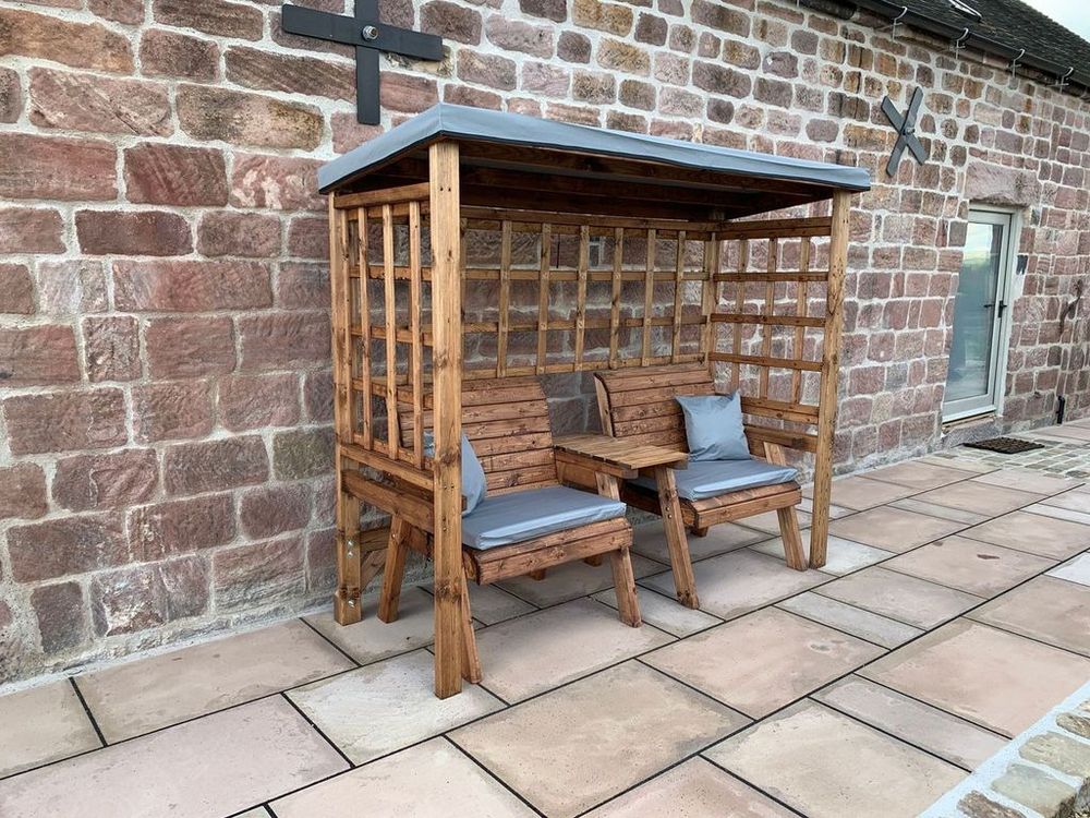 Grand Henley Twin Seat Arbour Green - Garden Chairs from Charles Taylor Trading