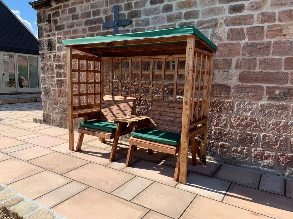 Grand Henley Twin Seat Arbour Green - Garden Chairs from Charles Taylor Trading