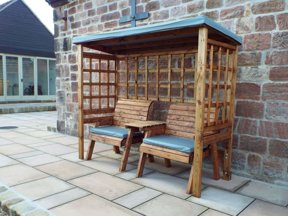 Grand Henley Twin Seat Arbour Green - Garden Chairs from Charles Taylor Trading