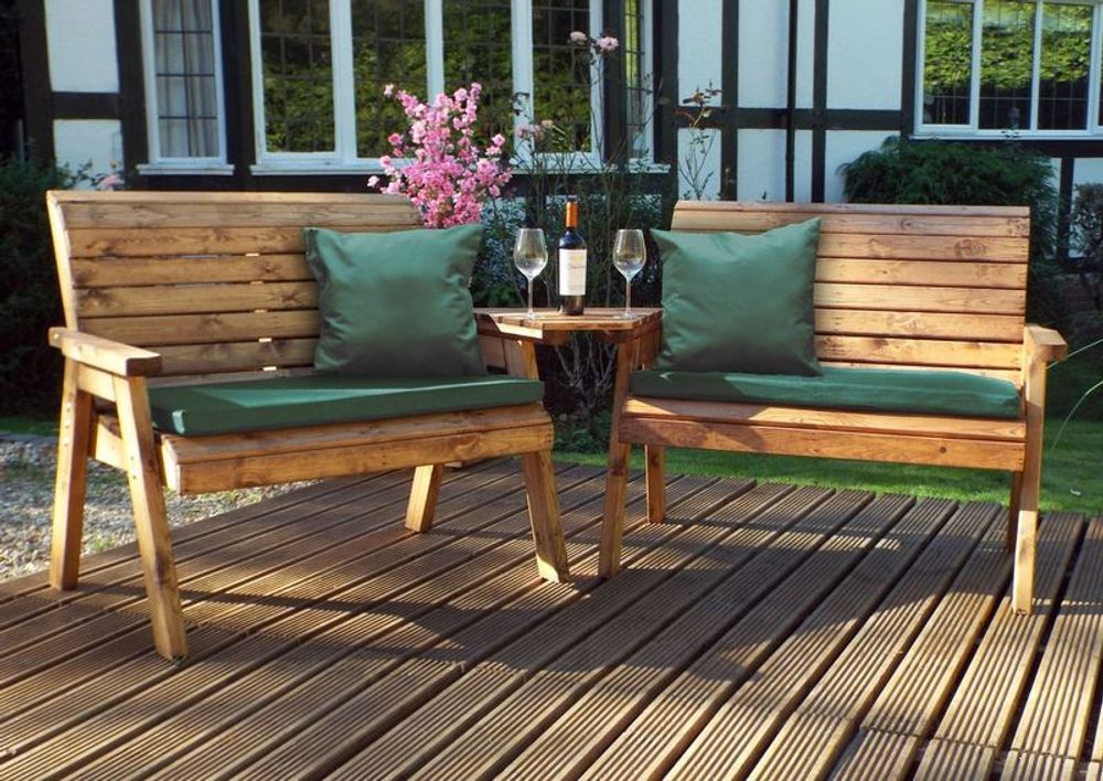 Twin Bench Garden Set Angled - Garden Set from Charles Taylor Trading