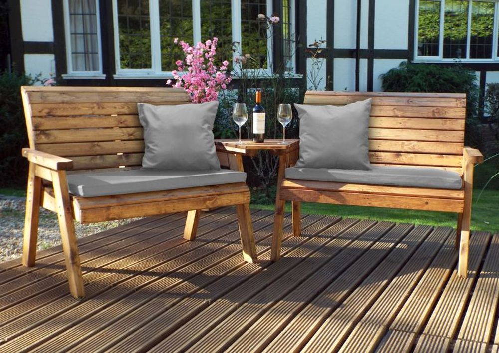 Twin Bench Garden Set Angled - Garden Set from Charles Taylor Trading
