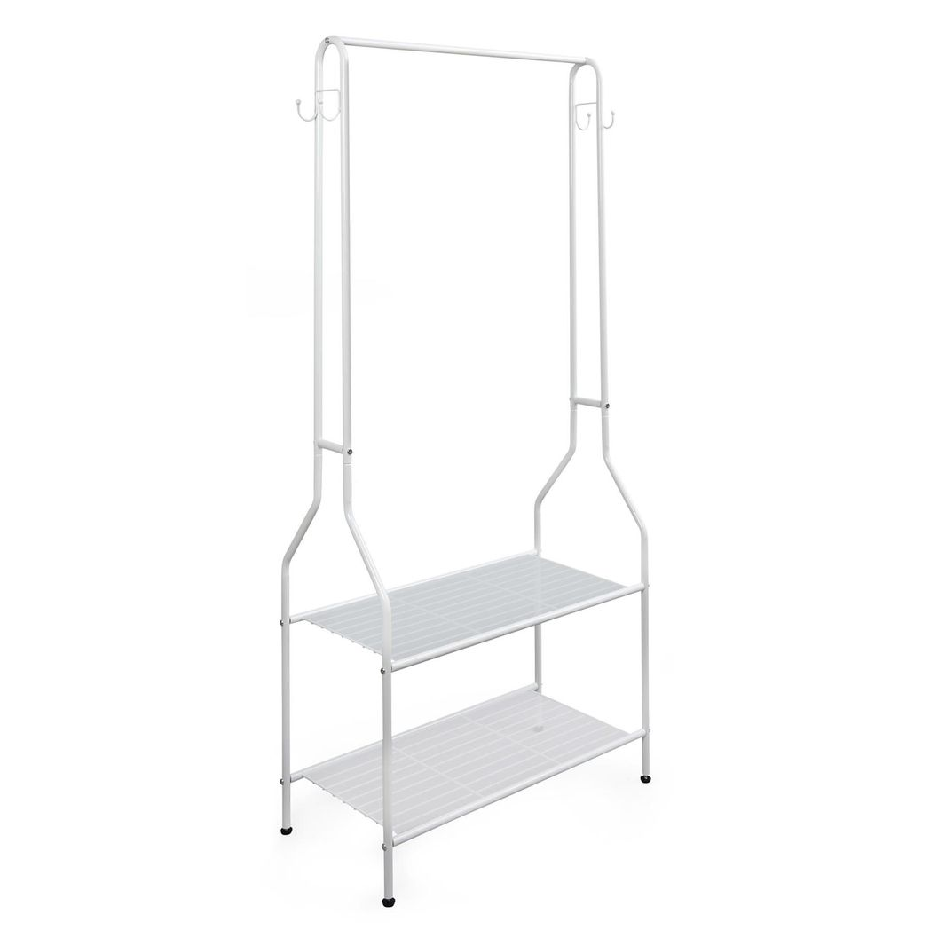 Premium Clothes Rail Two Tier White Powder Coating - House of Home - Home Symphony