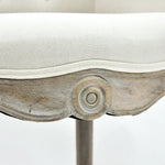 MSL NATURAL FR LINEN FABRIC LOUIS CHAIR - Fabric Dining Chairs