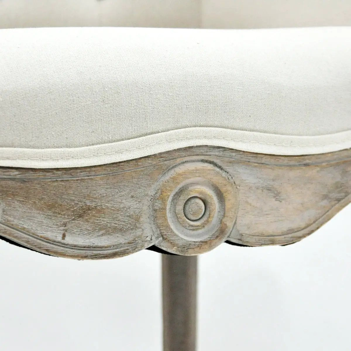 MSL NATURAL FR LINEN FABRIC LOUIS CHAIR - Fabric Dining Chairs