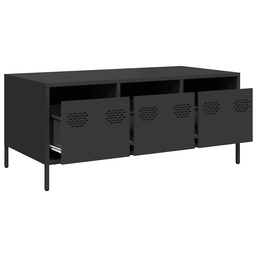 VidaXL Coffee Table 101.5x50x43.5 cm Industrial Black Cold-Rolled Steel Living Room