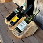 MSL 45CM TEAK ROOT TRIPLE WINE HOLDER - Wine Rack