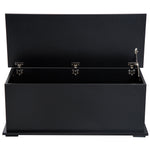 HOMCOM Ottoman Storage Box 100Lx40Wx40H With Lid Sturdy Chipboard Black For Living Room - Homcom - Home Symphony