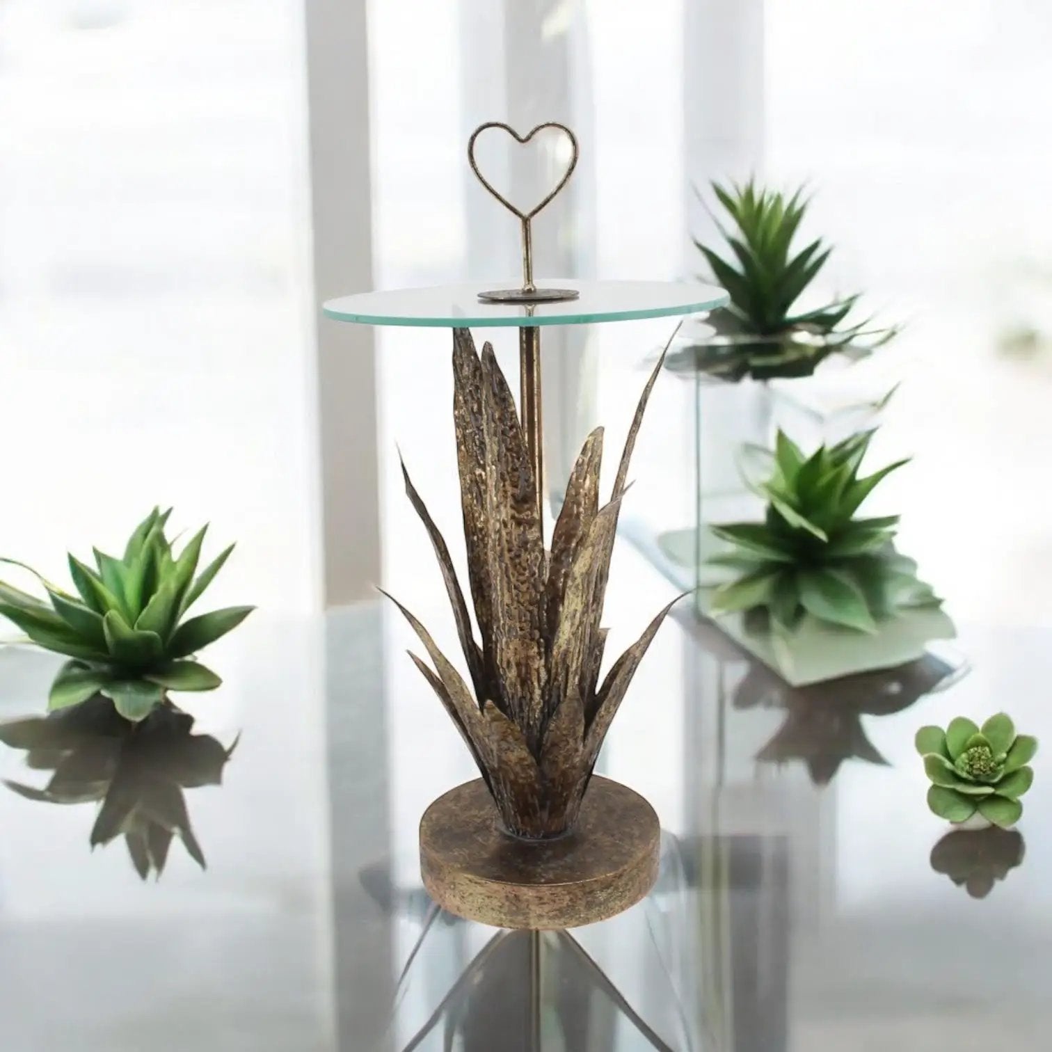 MSL 79CM METAL TABLE leaf design - Lamp