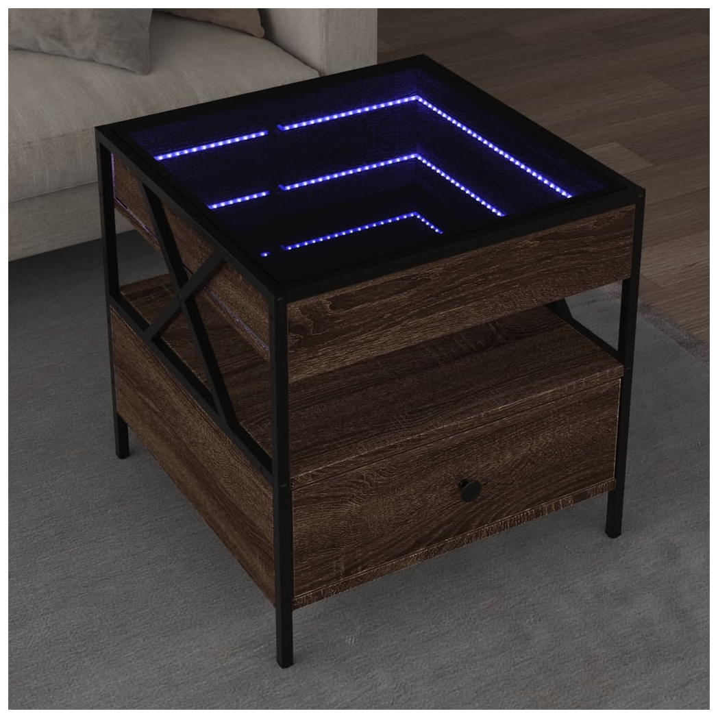 VidaXL Coffee Table 50x50x51 Cm Infinity LED Mirror RGB Living Room Accent For Modern Living Rooms by vidaXL