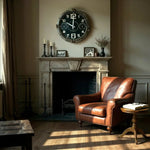MSL 40CM WALL CLOCK - Brass Fittings - Black Clock Face - Requires 1 X AA Battery - Clock