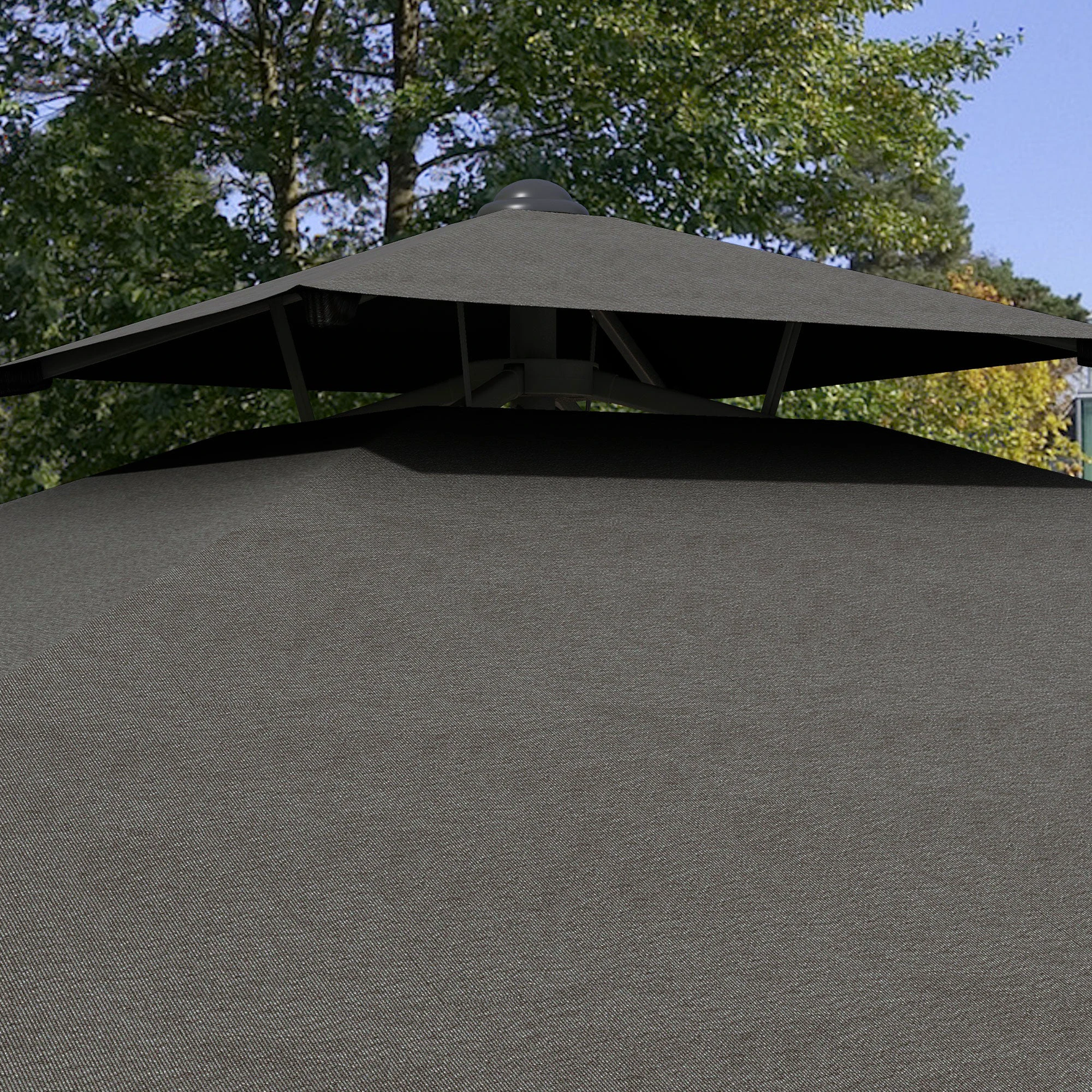 Outsunny 2.5m Square Cantilever Garden Parasol Umbrella with Cross Base, Grey by Outsunny