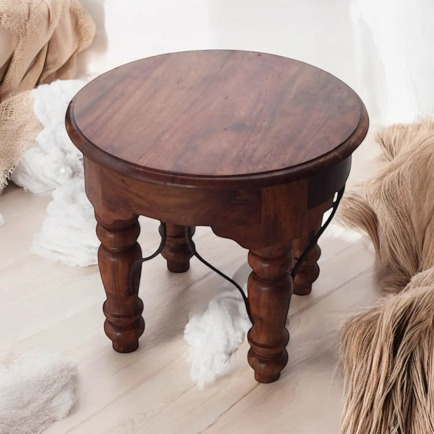 MSL 60CM WOODEN ROUND TABLE - Console Table